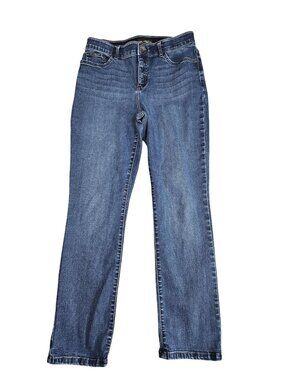 Lee Straight Leg Jeans Womens 12 Blue Wash Mid Rise Flex Motion Stretch Denim